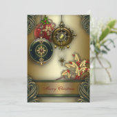 Invitation Gold Red Green Noël (Debout devant)