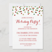 Invitation Gold Red Green Parties scintillant Confetti Noël P (Dos)