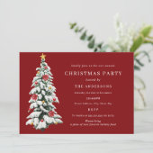 Invitation Gold Red Green traditionnel Arbre de Noël (Debout devant)