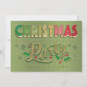 Invitation Gold Red Green Typographie Noël (Dos)