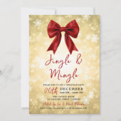 Invitation Gold Red Jingle Mingle Christmas Winter Wonder (Devant)