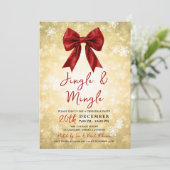 Invitation Gold Red Jingle Mingle Christmas Winter Wonder (Debout devant)