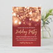 Invitation Gold Red Lights Entreprise Fête (Debout devant)