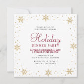Invitation Gold & Red Modern Corporate Dinner Party (Devant)