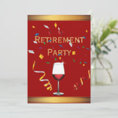 Invitation Gold & Red Wine Retraite Party (Debout devant)