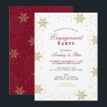 Invitation Gold & Red Winter Christmas Engagement Party Invit<br><div class="desc">Célébrez votre journée spéciale avec cette élégante invitation de fiançailles hivernales. Ce design présente de magnifiques flocons de neige et des graphismes étincelants dans le thème doré et rouge. Vous pouvez customiser le texte à n'importe quel événement hivernal. D'autres invitations de célébration fiançailles et fournitures de fête sont disponibles dans...</div>