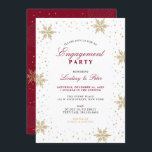 Invitation Gold & Red Winter Christmas Engagement Party Invit<br><div class="desc">Célébrez votre journée spéciale avec cette élégante invitation de fiançailles hivernales. Ce design présente de magnifiques flocons de neige et des graphismes étincelants dans le thème doré et rouge. Vous pouvez customiser le texte à n'importe quel événement hivernal. D'autres invitations de célébration fiançailles et fournitures de fête sont disponibles dans...</div>