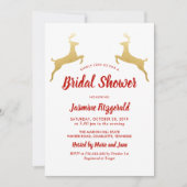 Invitation Gold Reindeer | Noël | Fête des mariées mariage (Devant)
