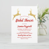 Invitation Gold Reindeer | Noël | Fête des mariées mariage (Debout devant)