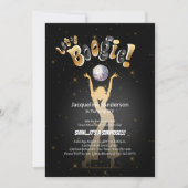 Invitation Gold Retro Boogie 60th Birthday Party (Devant)