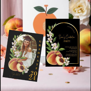 Invitation Gold Retro Inspiré Photo Graduation Party