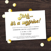 Invitation Gold Retro Script Surprise Retirement Party