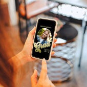 Invitation Gold Retro Typographie Graduation Party