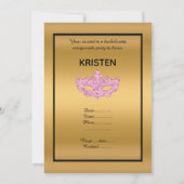 INVITATION GOLD ROK BLACK BACHELORETTE MASQUERADE PARTI (Dos)