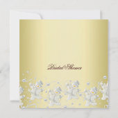 Invitation Gold Romantic Snowman Fête des mariées (Dos)