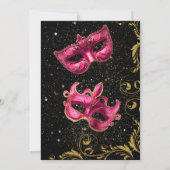 Invitation Gold Rose Anniversaire Masquerade Party (Dos)