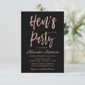 Invitation Gold rose - Blush Pink Hen's Party (Debout devant)