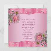 Invitation Gold Rose Dahlia Fête d'anniversaire (Dos)