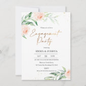 Invitation Gold Rose Floral Green Party (Devant)