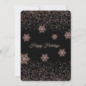 Invitation Gold rose / luxe noir entreprise fête de Noël (Dos)