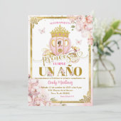 Invitation Gold Rose Mexicaine Uno Princesa Carriage Invitaci (Debout devant)