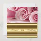 Invitation Gold rose Popular Elegant 50e anniversaire Invitat (Devant)