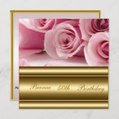 Invitation Gold rose Popular Elegant 50e anniversaire Invitat (Devant / Derrière)