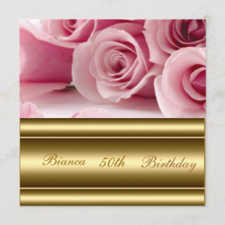 Invitation Gold rose Popular Elegant 50e anniversaire Invitat