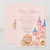 Invitation Gold rose Princess Fairytale Anniversaire (Devant / Derrière)