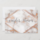 Invitation Gold Rose profond / Calligraphie en marbre de cuiv (Devant)