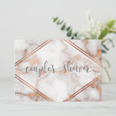 Invitation Gold Rose profond / Calligraphie en marbre de cuiv (Debout devant)