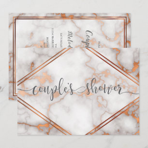 Invitation Gold Rose profond / Calligraphie en marbre de cuiv