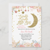 Invitation Gold rose Twinkle Twinkle Little Star Baby shower (Devant)