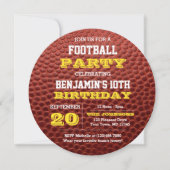 Invitation Gold Round Football (Devant)