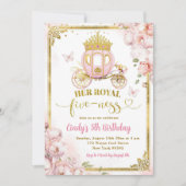 Invitation Gold Royal Fiveness Princess Carrie Anniversaire (Devant)