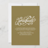 Invitation Gold Rustic Calligraphie Photo Graduation (Dos)
