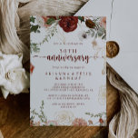 Invitation Gold Rustic Floral 50e anniversaire Mariage<br><div class="desc">Cette invitation au 50ème anniversaire de mariage à la floraison rustique or est parfaite pour un événement élégant. Le design est composé de marsala peinte à la main, de rose, de rougeur, de bordeaux et de fleurs dorées avec des feuilles verts disposés en de belles couronnes. Changez le numéro pour...</div>