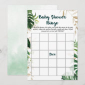 Invitation Gold Safari Baby shower Jeu de Bingo (Devant / Derrière)