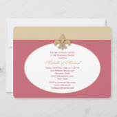 Invitation Gold Sand Berry Pink Fleur de Lis Mariage (Dos)