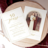 Invitation Gold Script 50th Wedding Anniversary Party