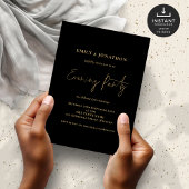 Invitation Gold Script Black Mariage soirée