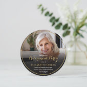 Invitation Gold Script Elegant Photo Retirement Party (Debout devant)