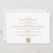 Invitation Gold Script Heart All in One QR Code Mariage (Dos)