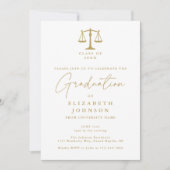Invitation Gold Script Law School Photo Graduation Party (Devant)