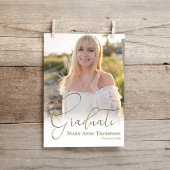 Invitation Gold Script Photo Graduation Party