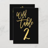 Invitation Gold Script Wild Birthday Party Table Numéro 2 (Devant / Derrière)