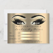 Invitation Gold Sepia Lashes Maquillage Artiste certificat ca (Devant)