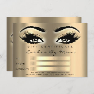 Invitation Gold Sepia Lashes Maquillage Artiste certificat ca