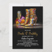 Invitation Gold Sequin Boots and Bubbly Bridal Shower (Devant)