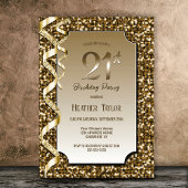 Invitation Gold Sequins 21e fête d'anniversaire